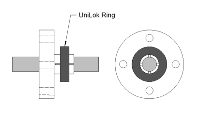 nitinol shape memory shaft collar attaches components such as gears and flexible couplings