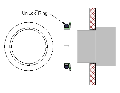 NiTi memory metal fastener ring disk mount locks in axial preload