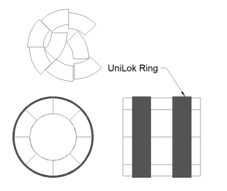 metal shrink ring binds cluster of magnet segments or peizoelectric crystals