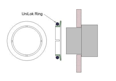 NiTi memory metal fastener ring disk mount locks in axial preload